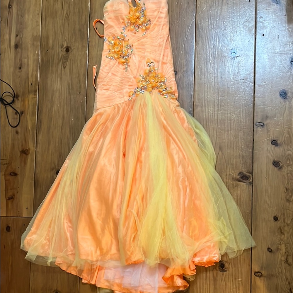 Prom Kiss Orange and Yellow Dress